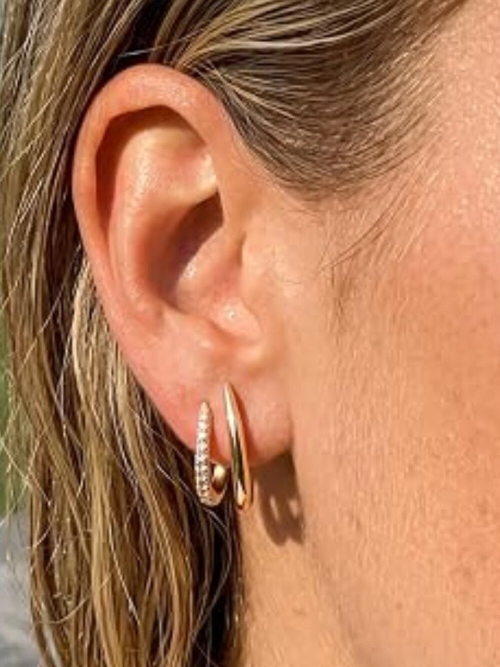 MUMREUES 14K Gold Earrings for Women Trendy Hypoallergenic Stud Earrings
